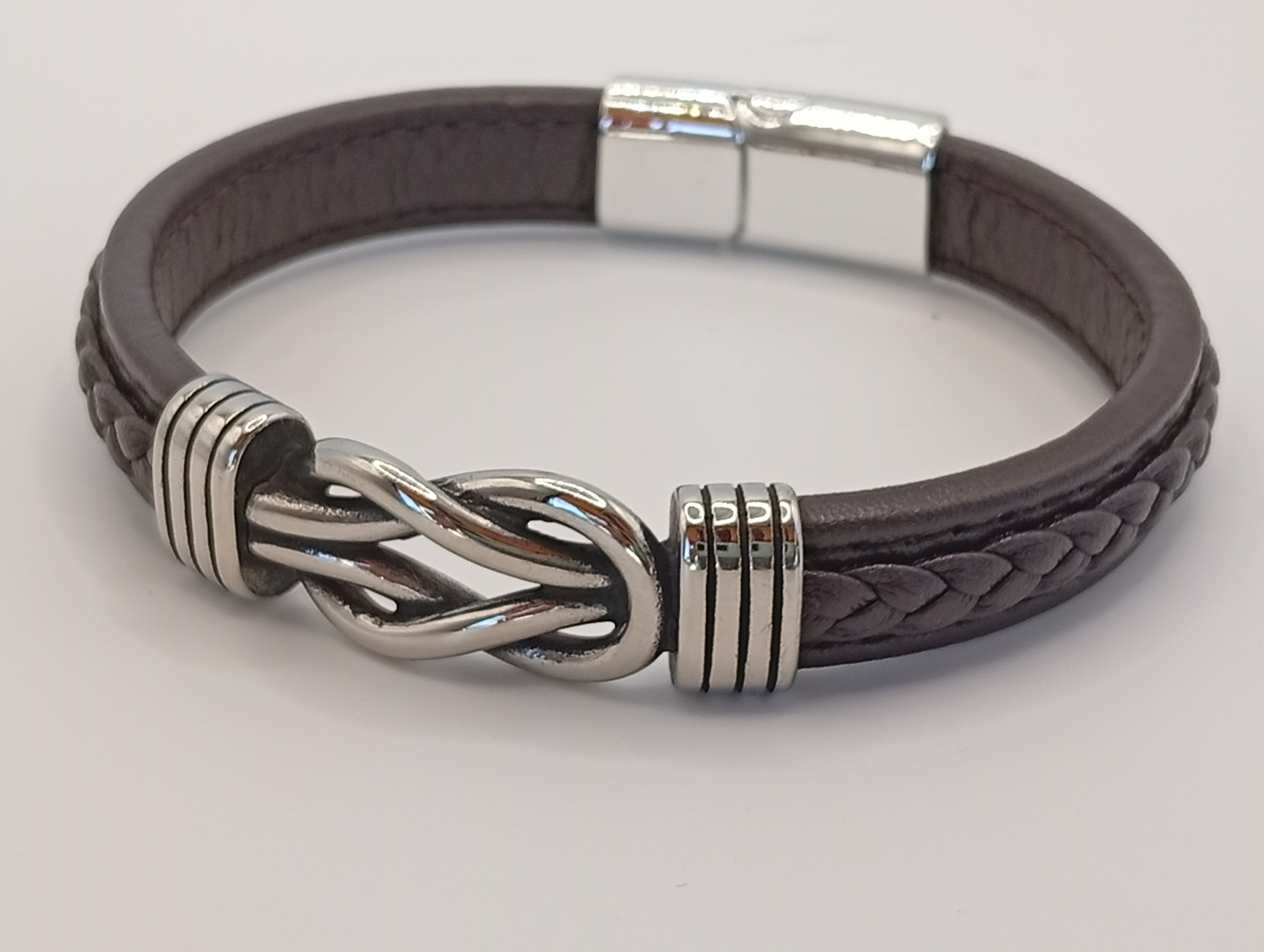 Imagen 9 de 9: Pulsera de acero y cuero
