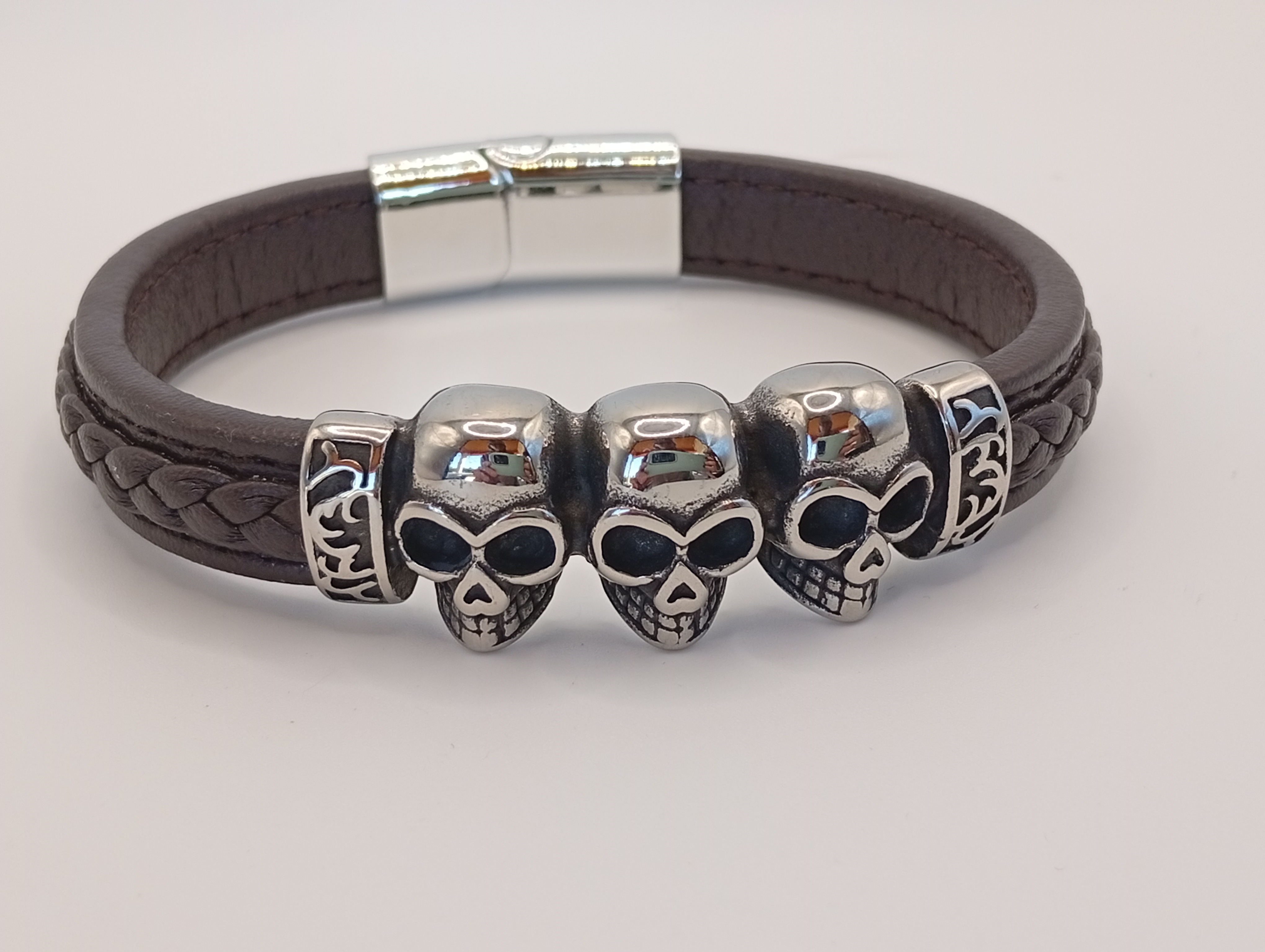 Imagen 8 de 9: Pulsera de acero y cuero