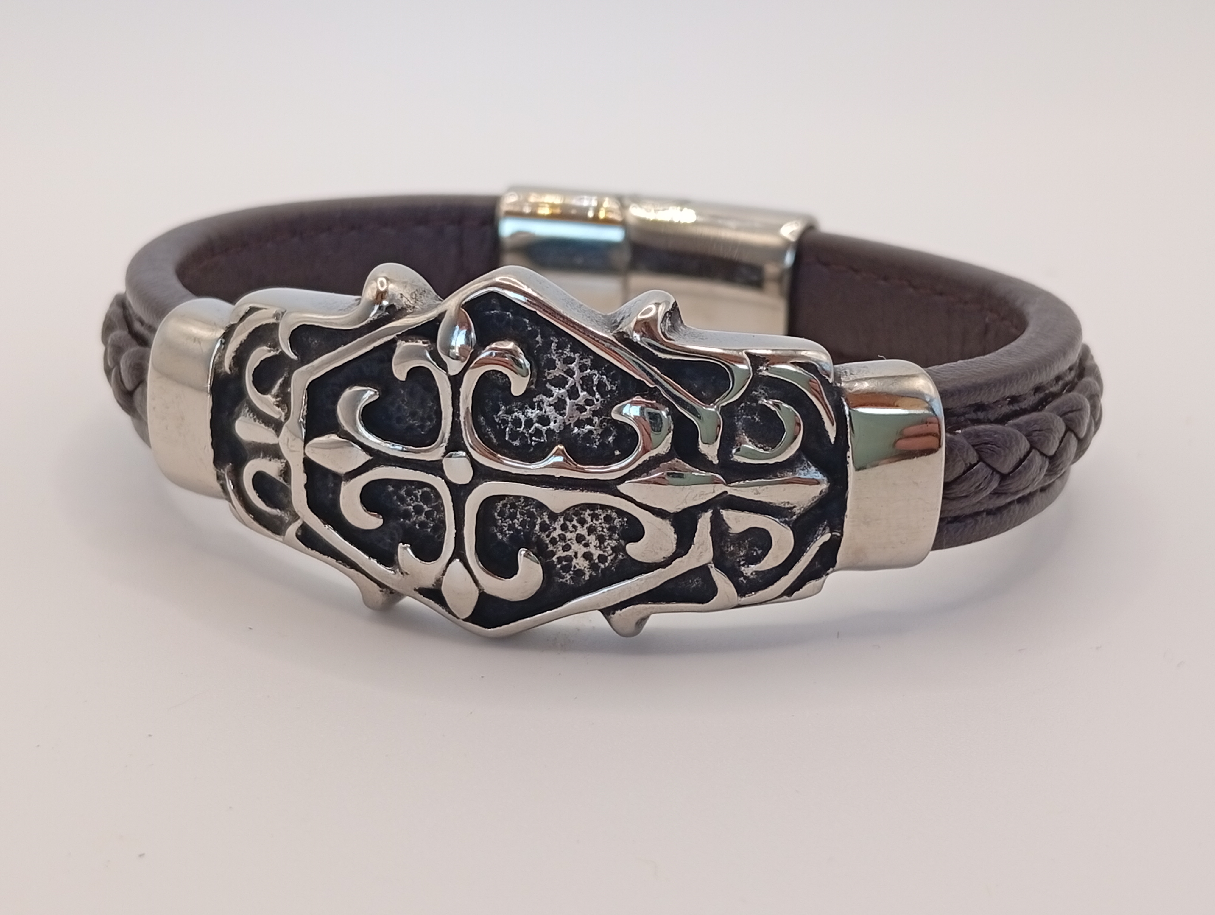 Imagen 6 de 9: Pulsera de acero y cuero
